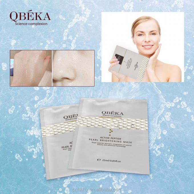 QBEKA অ্যাক্টিভ পেপটাইড পার্ল হোয়াইটিং হোয়াইটিং মাস্ক ৫ পিসি/বক্স সব ধরনের ত্বকের জন্য 4