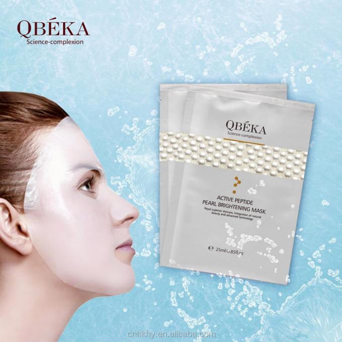 QBEKA অ্যাক্টিভ পেপটাইড পার্ল হোয়াইটিং হোয়াইটিং মাস্ক ৫ পিসি/বক্স সব ধরনের ত্বকের জন্য 3