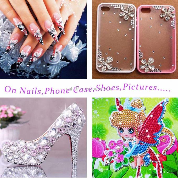 পেরেক Rhinestones L01 ফ্ল্যাট ব্যাক ফোন সজ্জা ম্যানিকিউর টুল জন্য 3D গ্লিটার পাথর 45g 5