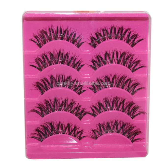 5 জোড়া প্রাকৃতিক চেহারা মিথ্যা eyelashes বিশৃঙ্খল দীর্ঘ কালো জলরোধী এক্সটেনশান A20 1
