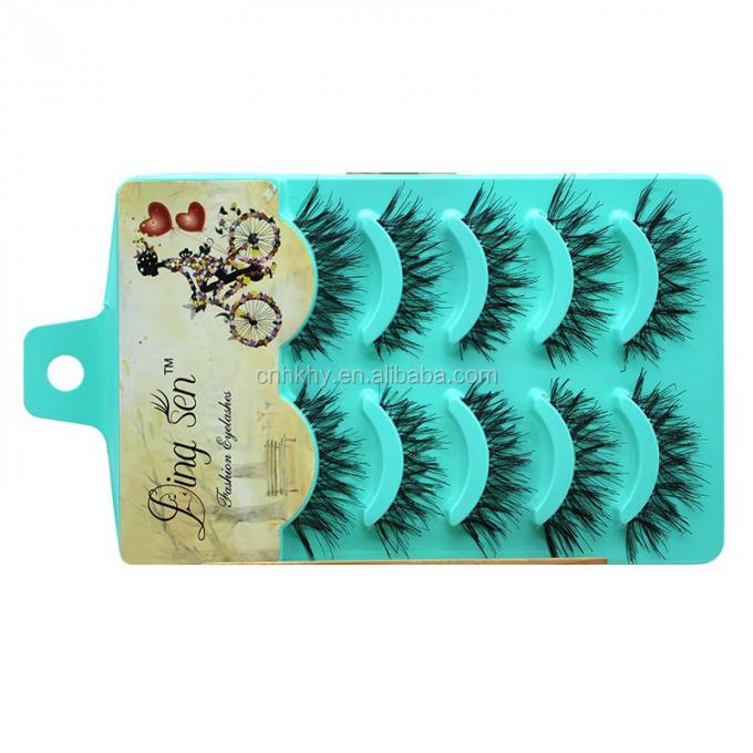 5 জোড়া প্রাকৃতিক চেহারা মিথ্যা eyelashes বিশৃঙ্খল দীর্ঘ কালো জলরোধী এক্সটেনশান A20 3