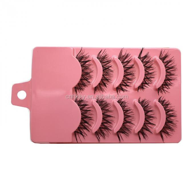 5 জোড়া প্রাকৃতিক চেহারা মিথ্যা eyelashes বিশৃঙ্খল দীর্ঘ কালো জলরোধী এক্সটেনশান A20 4